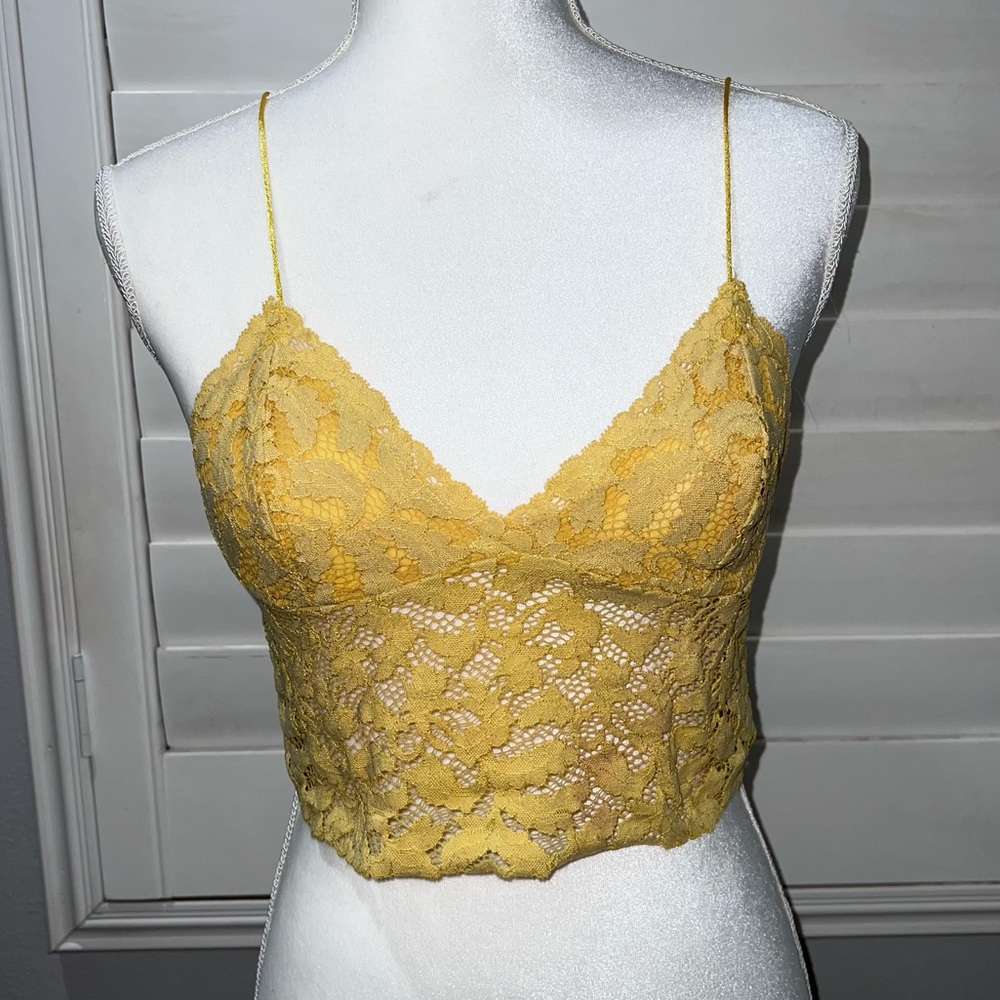 Yellow Lace Crop